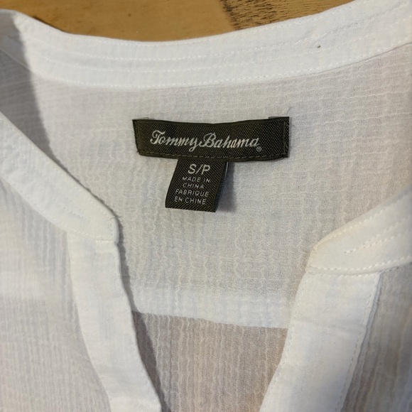 EUC! White TOMMY BAHAMA Coastview Gauze Top Size Small - Picture 8 of 11